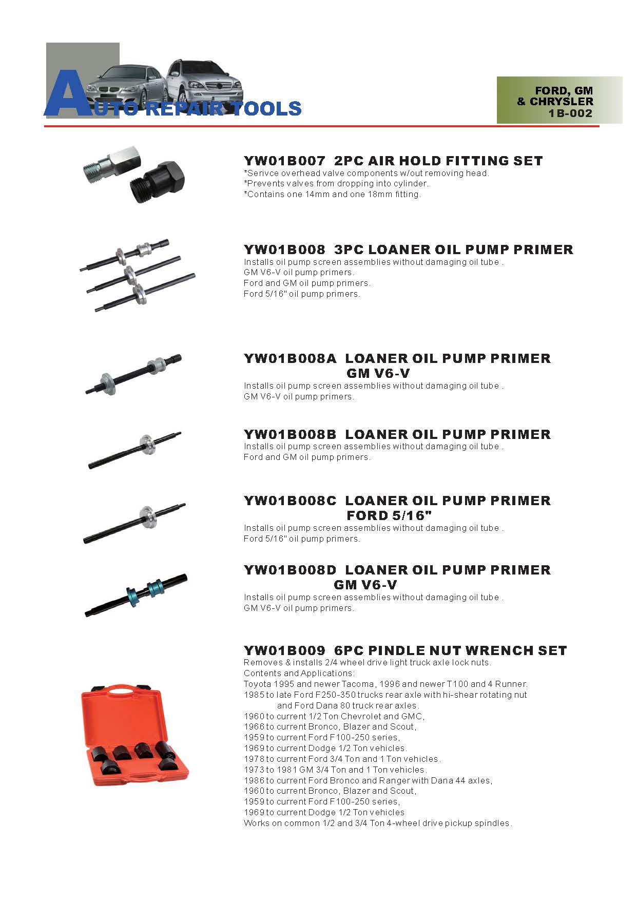 Years Way Auto Repair Tools - Ford, GM & Chrysler Special Tools