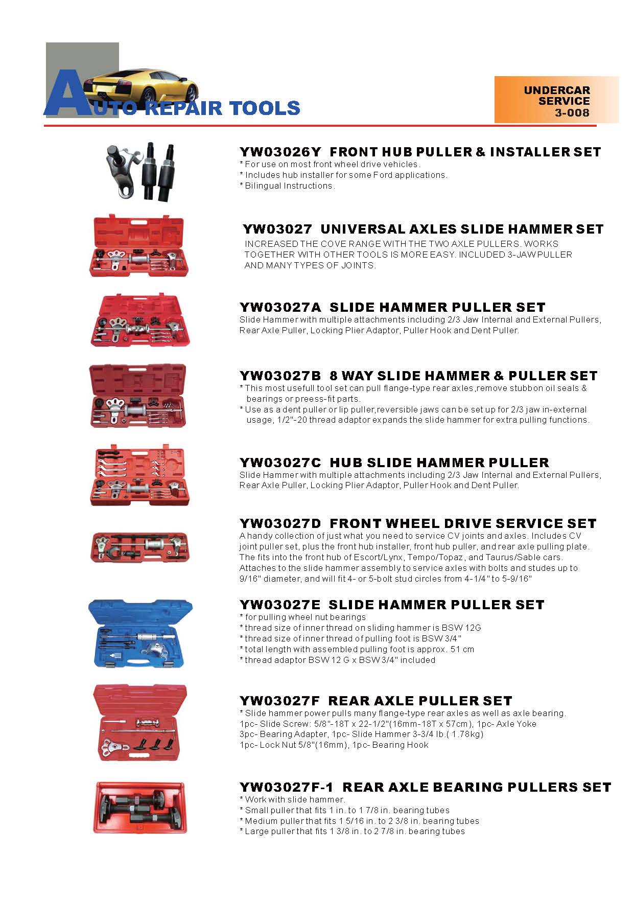 Years Way Auto Repair Tools - Undercar Service Tools